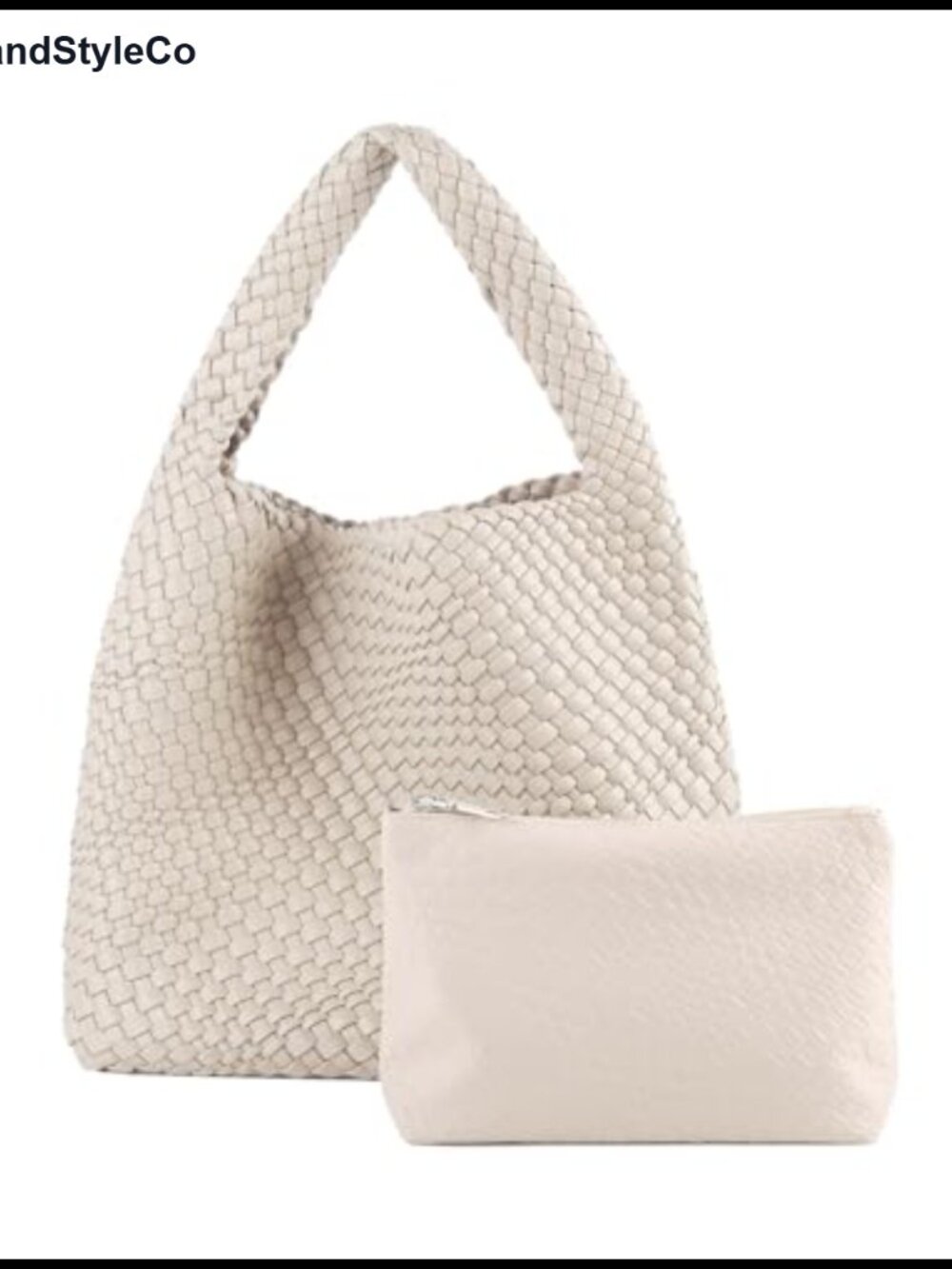 Hand-Woven Vegan Leather Tote Bag Women Shoulder Purse Top-Handle